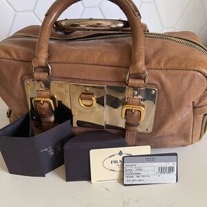 VINTAGE, Prada Glace Zippers handbag, EUC